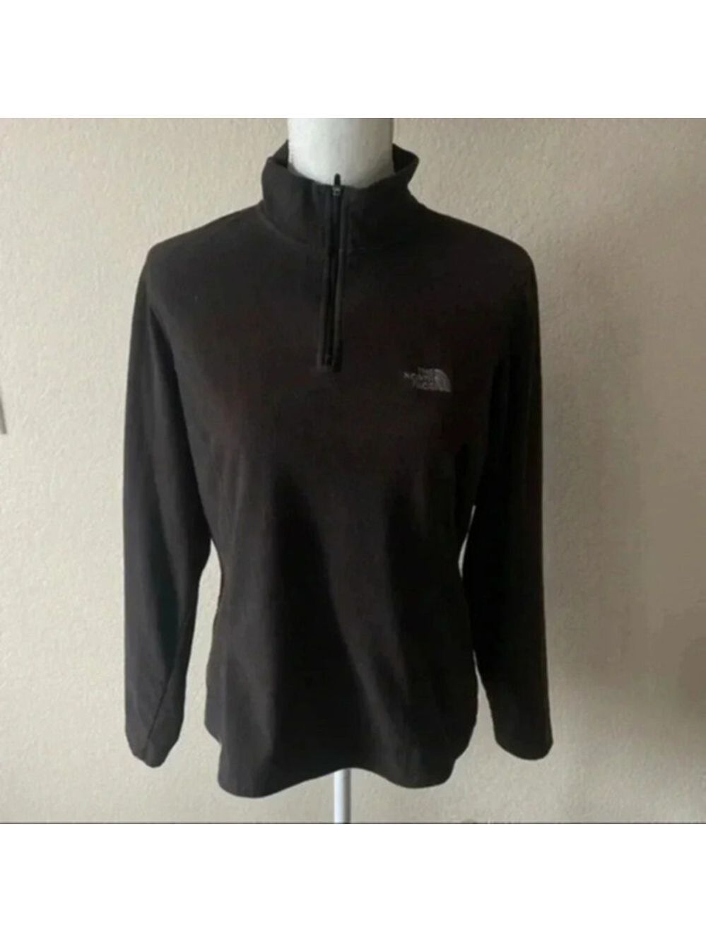 The North face TKA 3/4 zip black fleece jacket size womens large Gorp core
